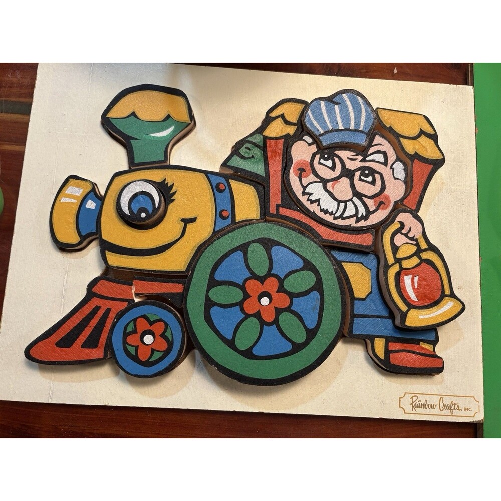 Rainbow Crafts Inc. Wooden Puzzles Train Lion Circus Less Than 15 Pieces